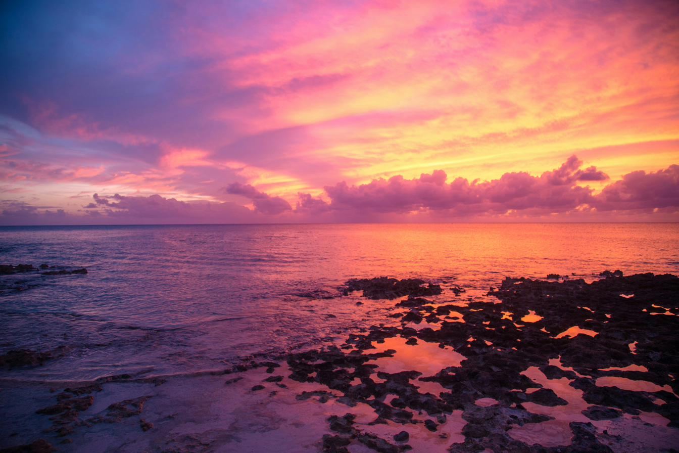 Sunset over the ironshore, Grand Cayman